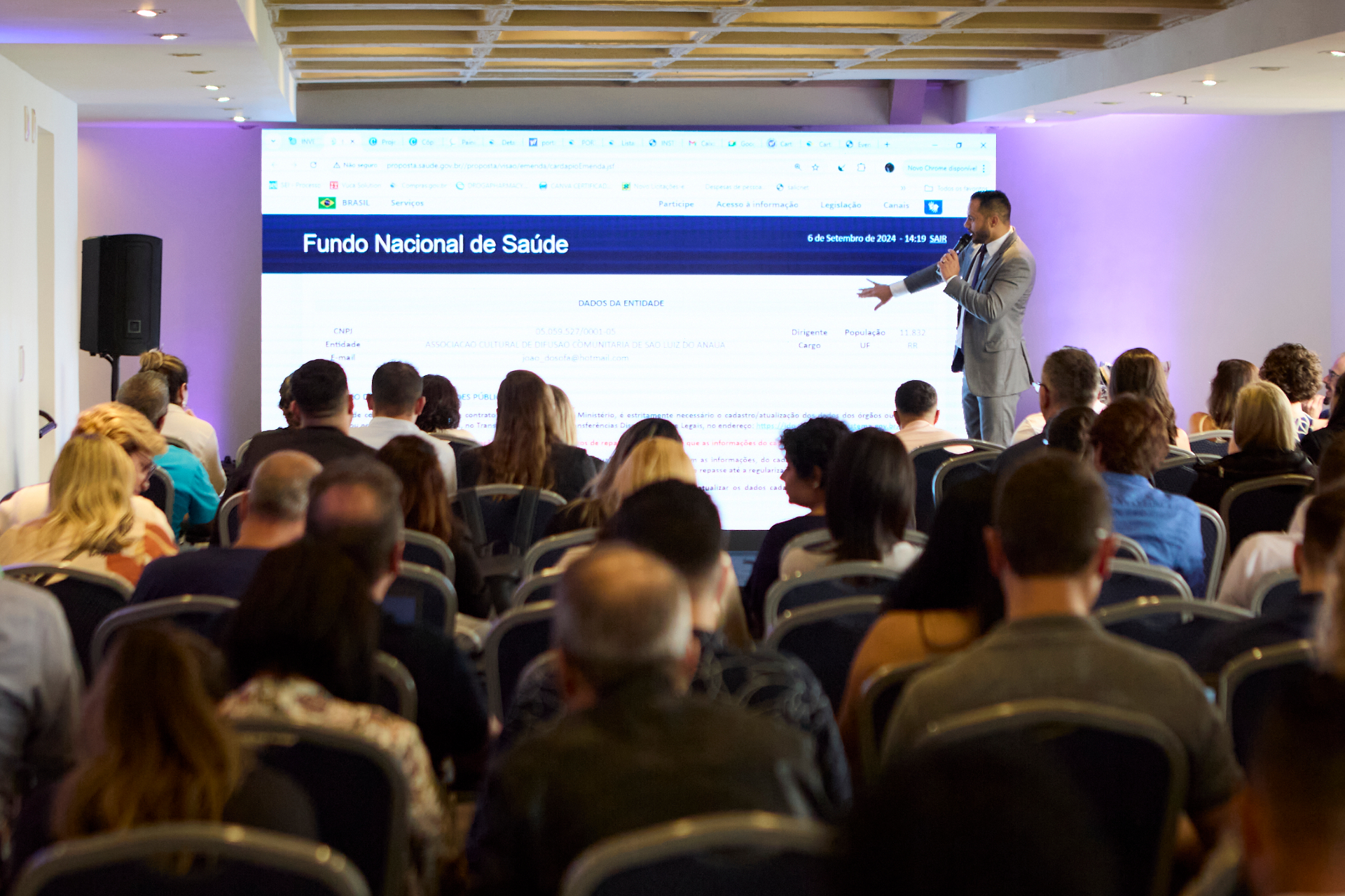 Palestra do INAG sobre TRANSFEREGOV com plateia lotada